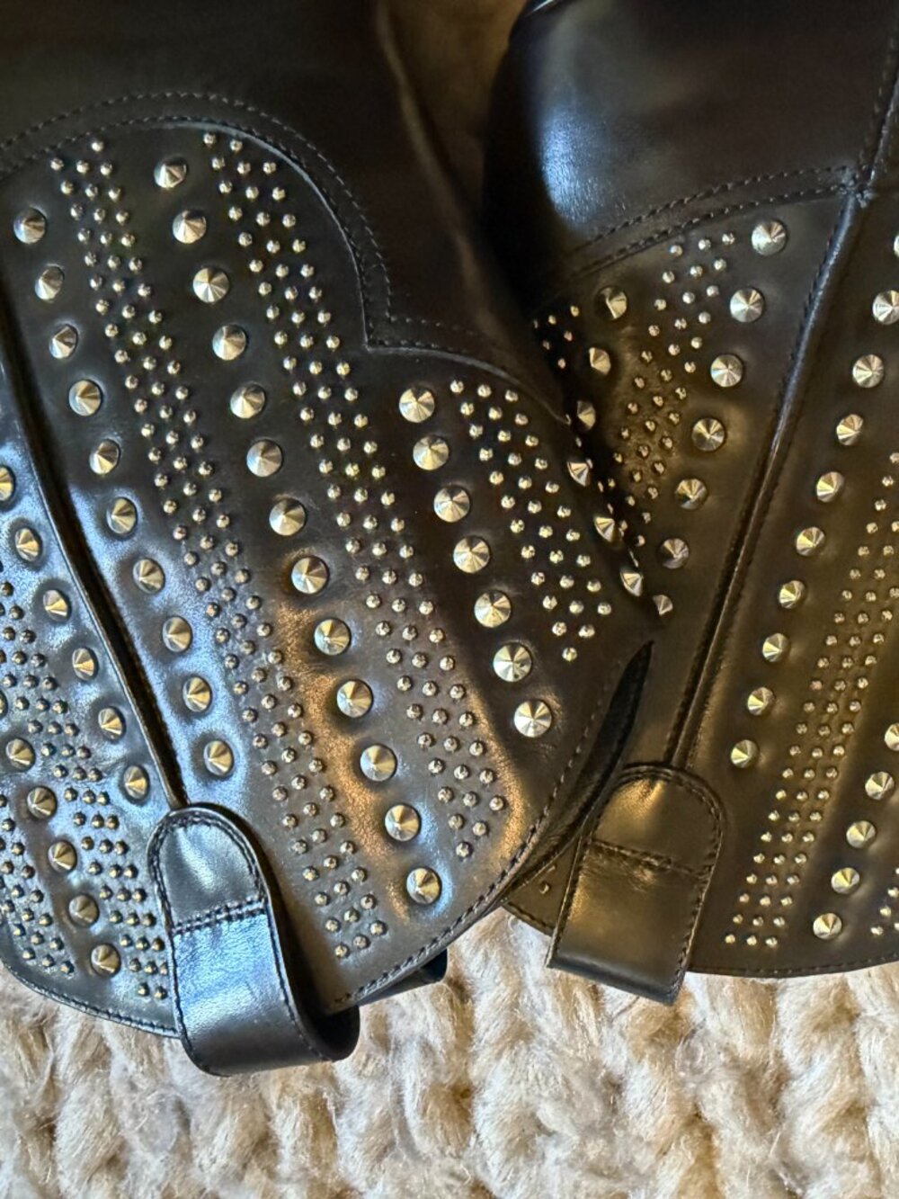 Saint Laurent Debbie Studded Leather Boots Yves Saint Laurent Size 36.5 - Picture 3 of 13